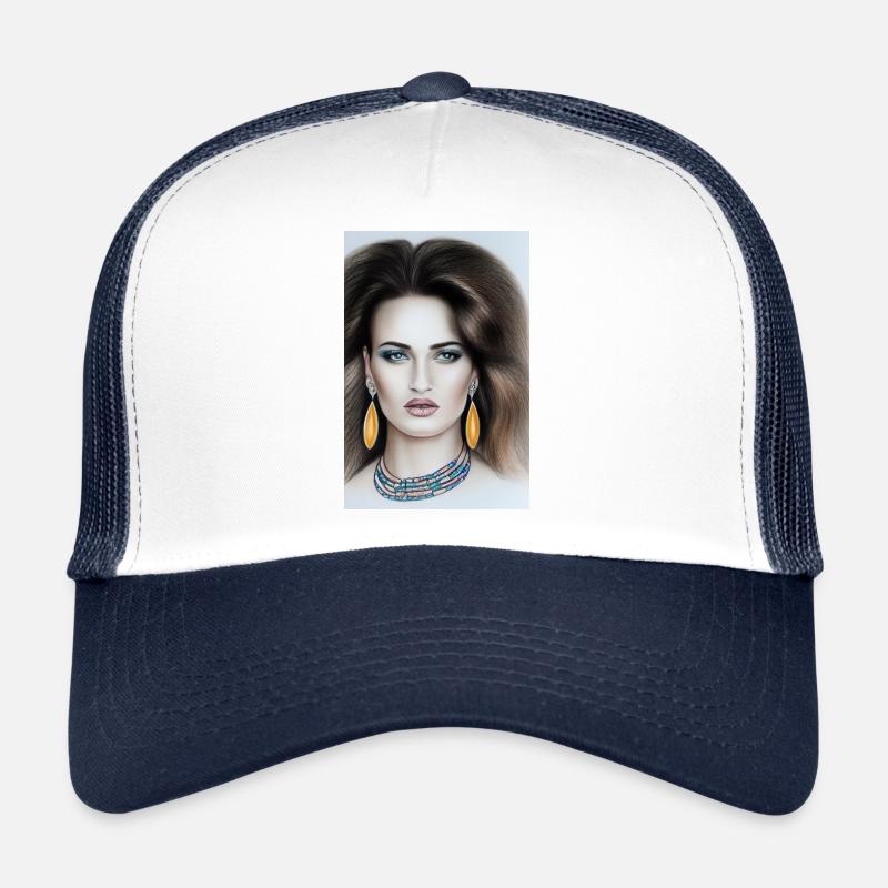 Frau mit Schmuck Trucker Cap