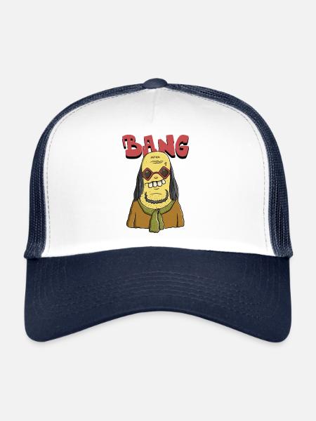 Effrayé - Casquette trucker  - blanc/marine - Devant