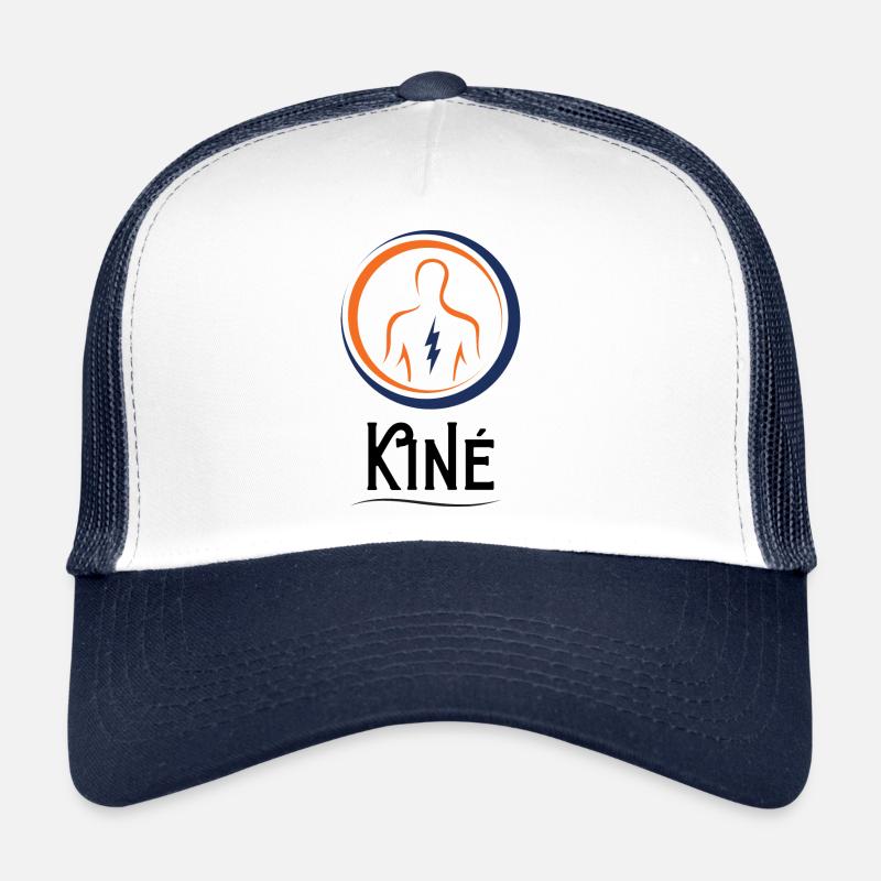 Fier (e) d'être Kiné - idée cadeau metier - Casquette trucker  - blanc/marine