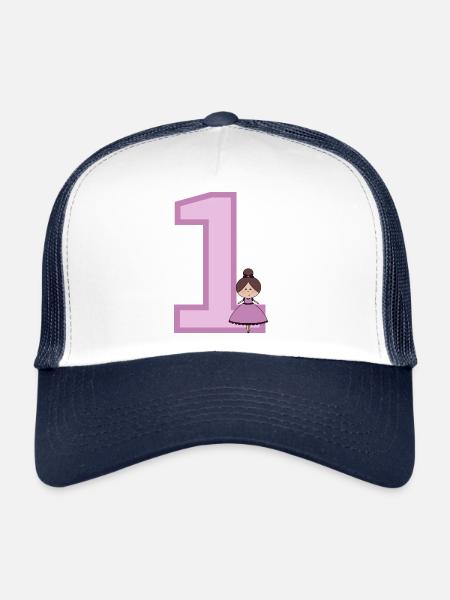 Numéro 1 - Casquette trucker  - blanc/marine - Devant