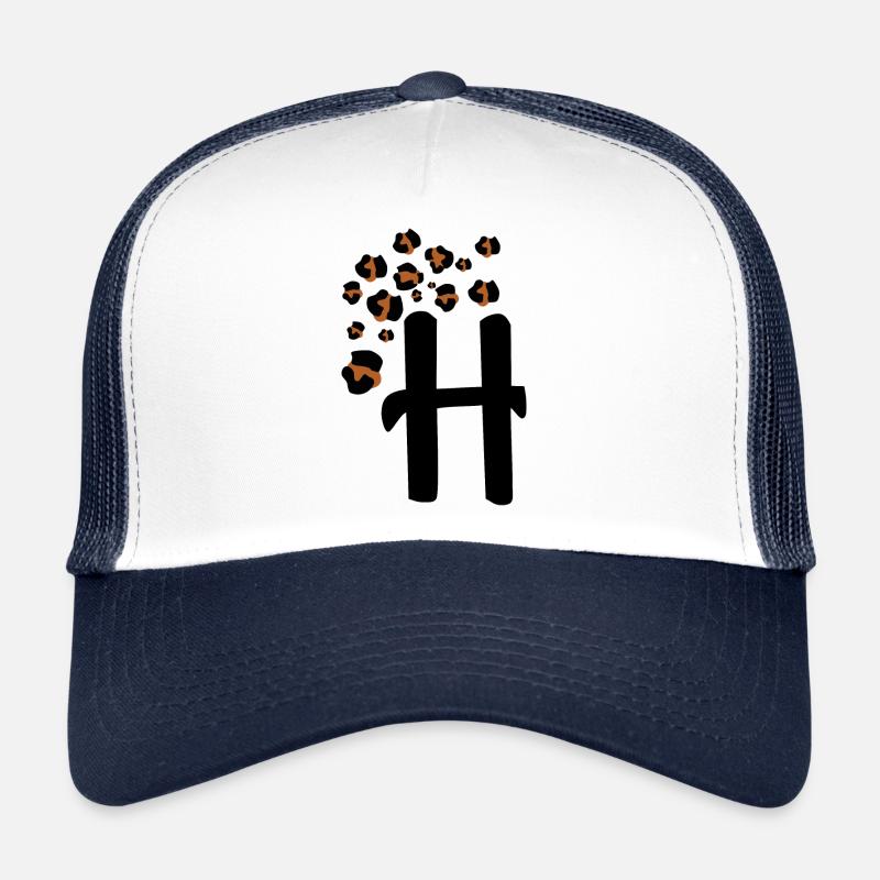 Buchstabe h Leopardenmuster Trucker Cap