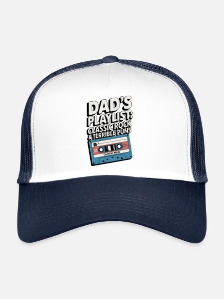 Dad's Playlist - Trucker Cap - white/navy - Front