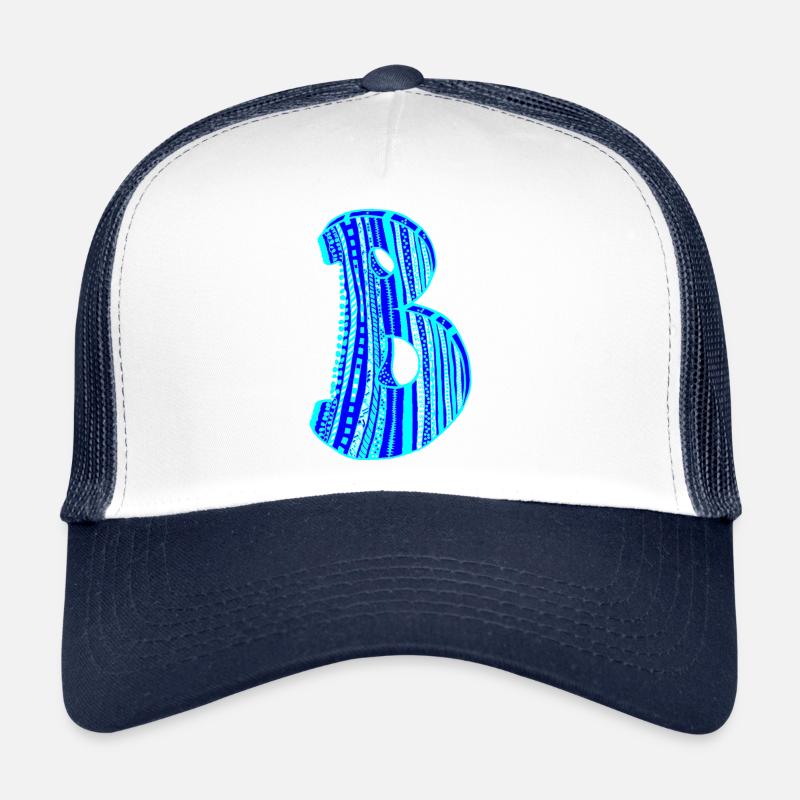 Letter B with character in blue Trucker Cap