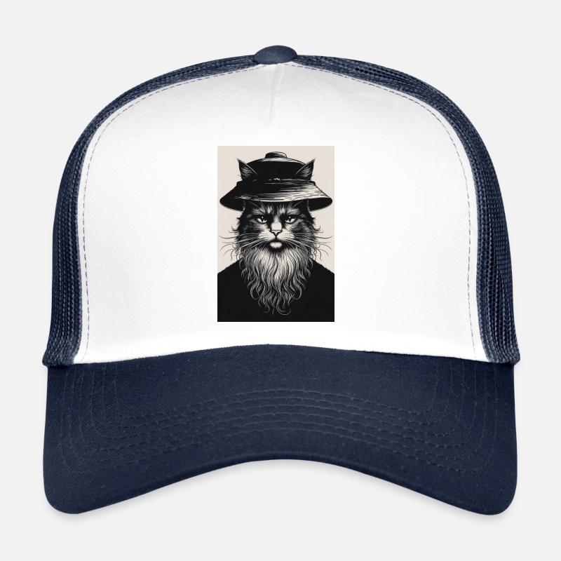 The Silent Cat - Trucker Cap - white/navy
