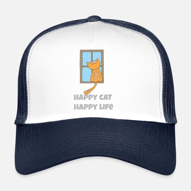 Chat heureux, vie heureuse Casquette trucker 