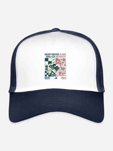 ISFJ × ESTJ – Des plans motivés par le cœur, des résultats guidés par l’âme - Casquette trucker  - blanc/marine - Devant