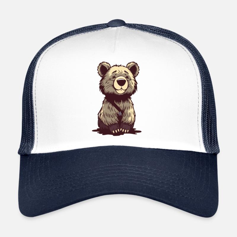 Bär Bärchen T-shirt Geschenk - Trucker Cap - Weiß/Navy