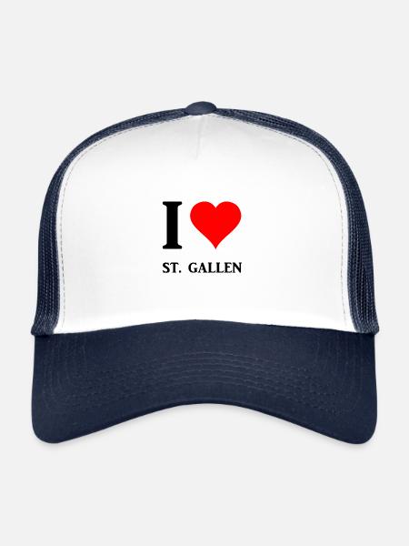 I love ST Gallen 1 - Trucker Cap - white/navy - Front