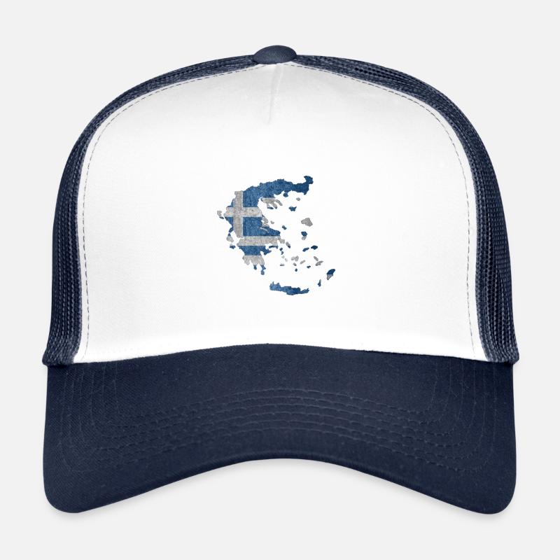 Grèce - drapeau grec - Casquette trucker  - blanc/marine
