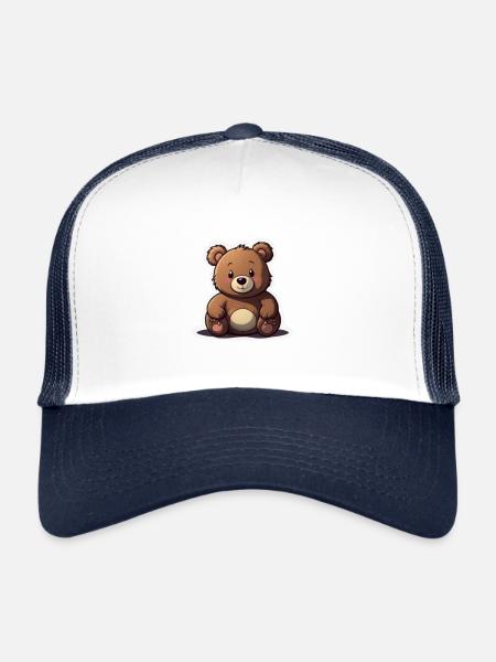 Cute Bear - Trucker Cap - white/navy - Front