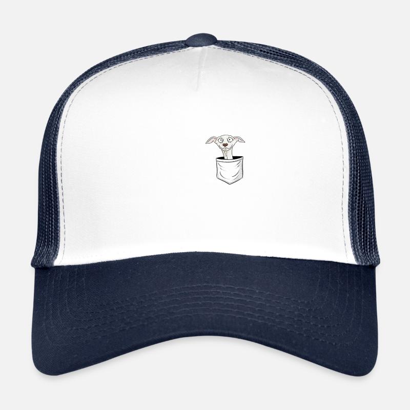 Lustiger Windhund | Süßer Hund In Tasche Geschenk - Trucker Cap - Weiß/Navy