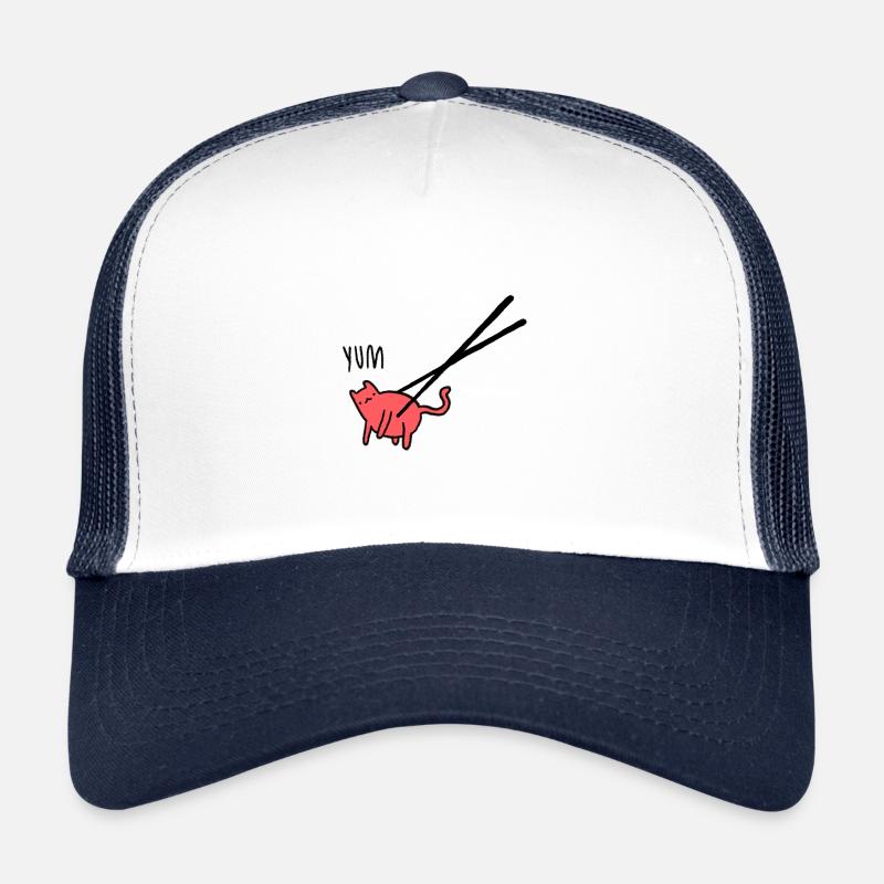 Suchi cat - Trucker Cap - white/navy