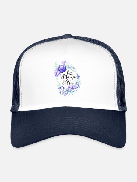 Meilleure maman du monde - Casquette trucker  - blanc/marine - Devant