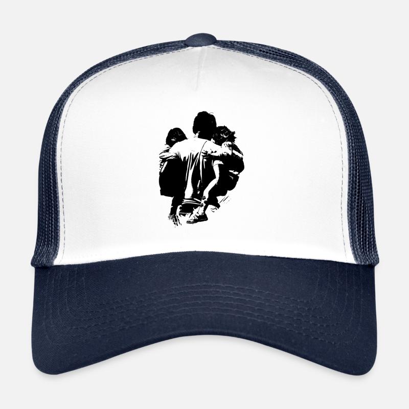 Papa Tochter Vater Kind Stolz - Trucker Cap - Weiß/Navy
