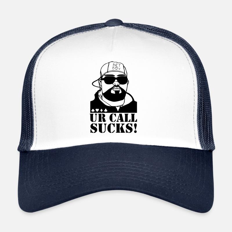 YOUR CALL SUCKS! - BETBOY Poker Clothing - Trucker Cap - white/navy