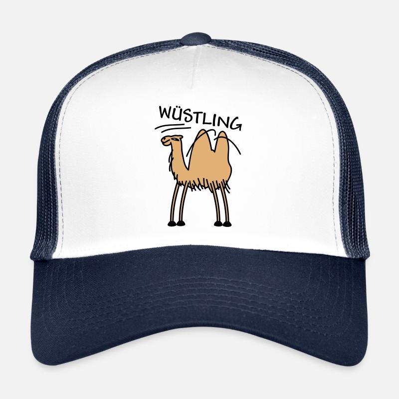 Kamel in der Wüste - Trucker Cap - Weiß/Navy