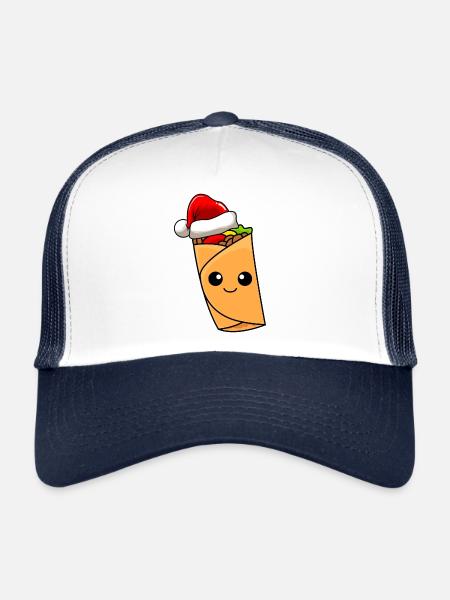 Burrito Christmas Comic Xmas - Trucker Cap - white/navy - Front