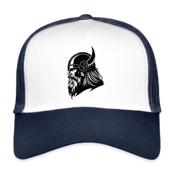 Viking Head Viking Warrior - Trucker Cap - white/navy - Front