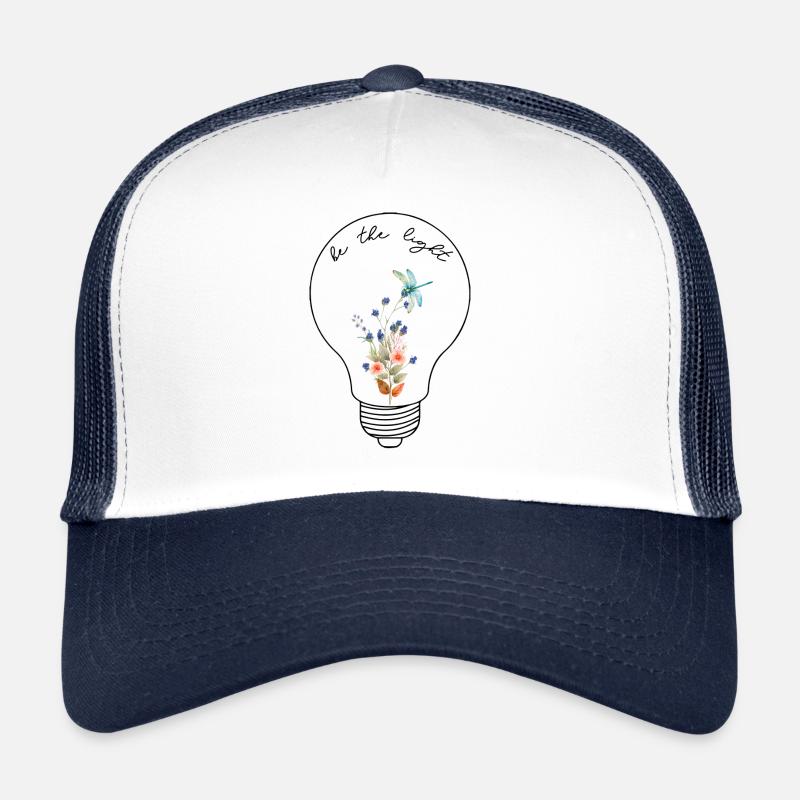 Soyez la lumière Une lampe à ampoule avec des fleurs Casquette trucker 