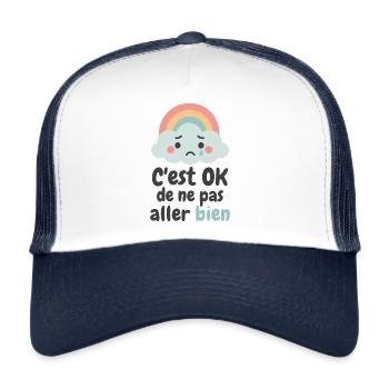 C’est OK de ne pas aller bien - Casquette trucker  - blanc/marine - Devant