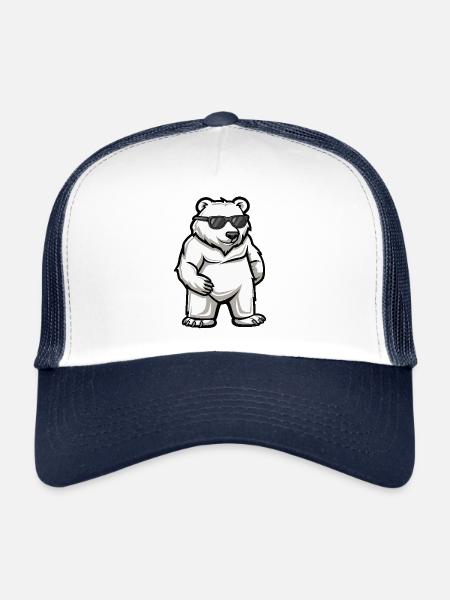 Polar Bear Cool Comic - Trucker Cap - white/navy - Front