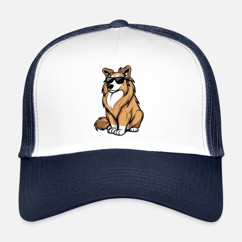 Border Collie Chiens Bande dessinée cool Casquette trucker 