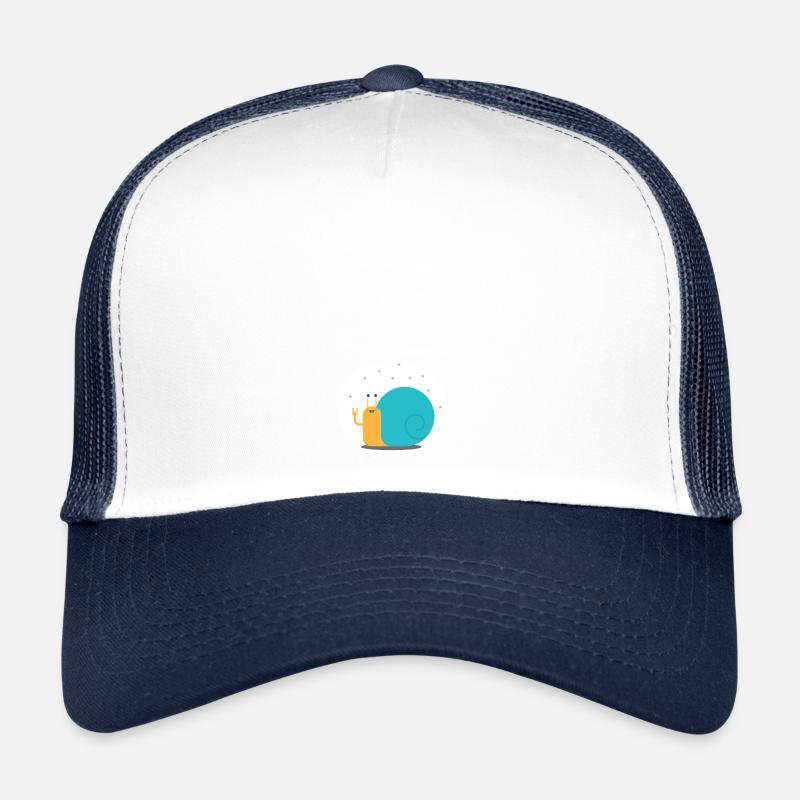 Drôle escargot cool animal bleu jaune blanc Casquette trucker 
