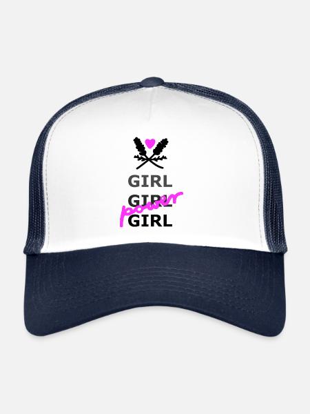 Le pouvoir des filles - Casquette trucker  - blanc/marine - Devant