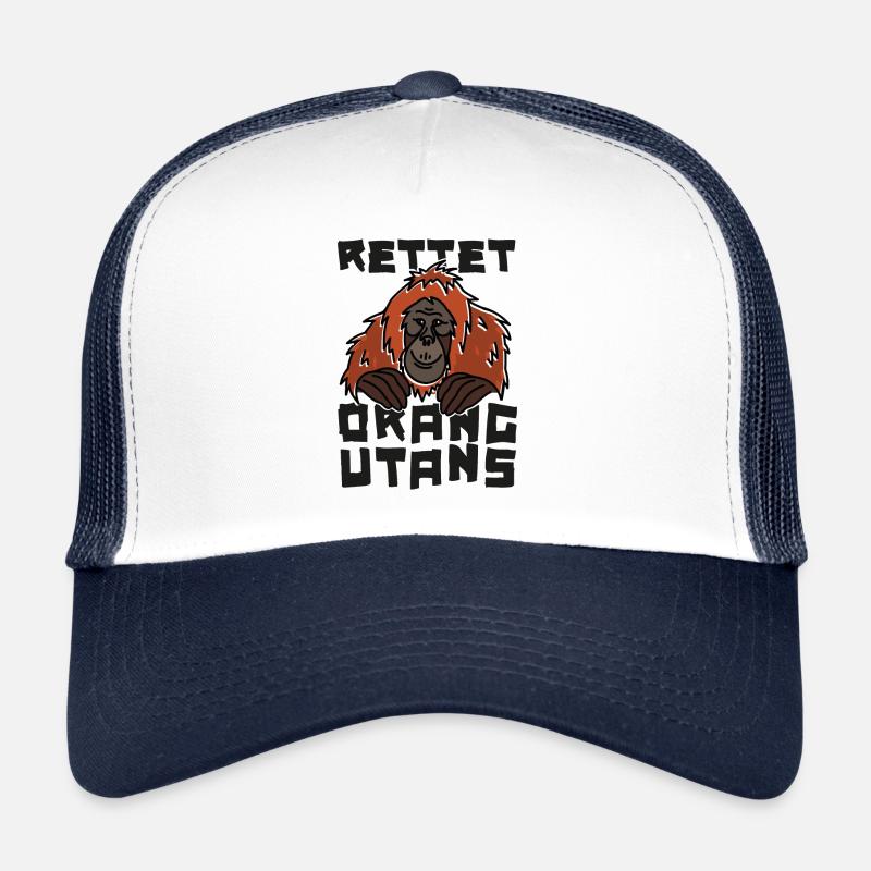 Rettet Orang Utans Orang - Trucker Cap - Weiß/Navy