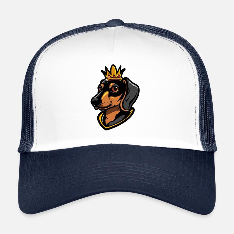 Dachshund Hund Kopf Dackel Krone Trucker Cap