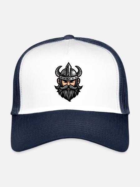 Viking Head Valhalla - Trucker Cap - white/navy - Front