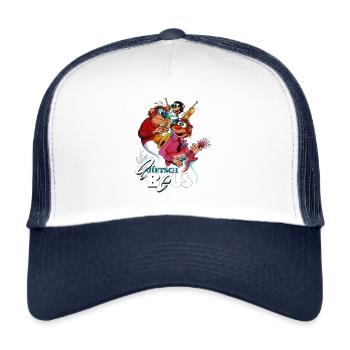Squeaking Bee by HELLO SPENCER - Trucker Cap - white/navy - Front