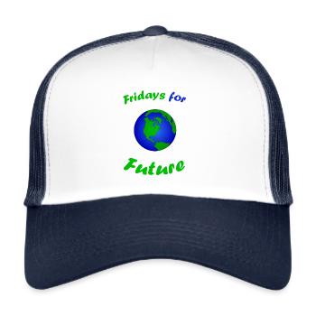 Fridays for Future - Trucker Cap - Weiß/Navy - Vorne