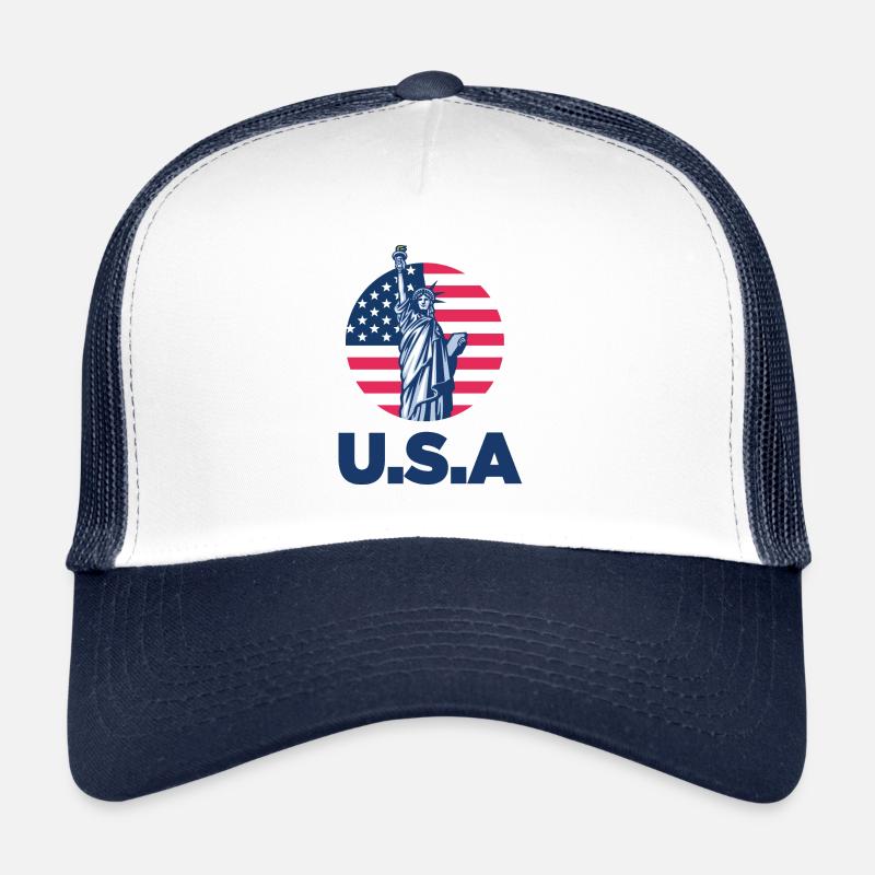 USA, Statue de la Liberté, drapeau de l'Amérique Casquette trucker 