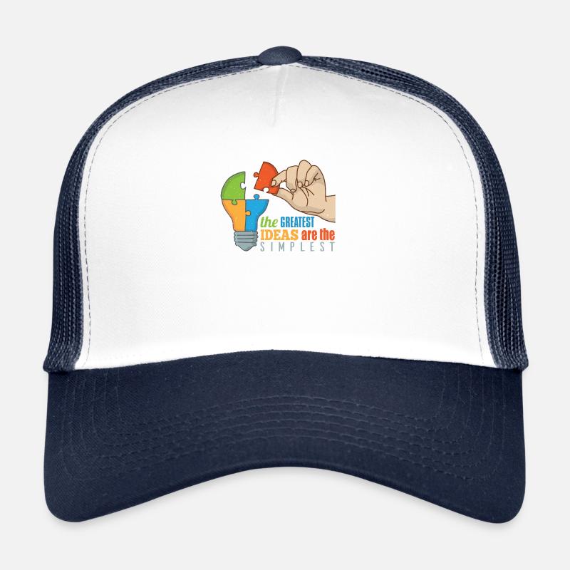 Die größten Ideen sind die einfachsten - Trucker Cap - Weiß/Navy