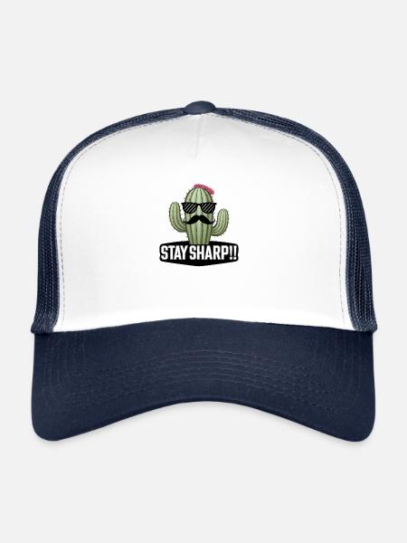 Lunettes de soleil élégantes à moustache Cactus Stay Sharp Art - Casquette trucker  - blanc/marine - Devant