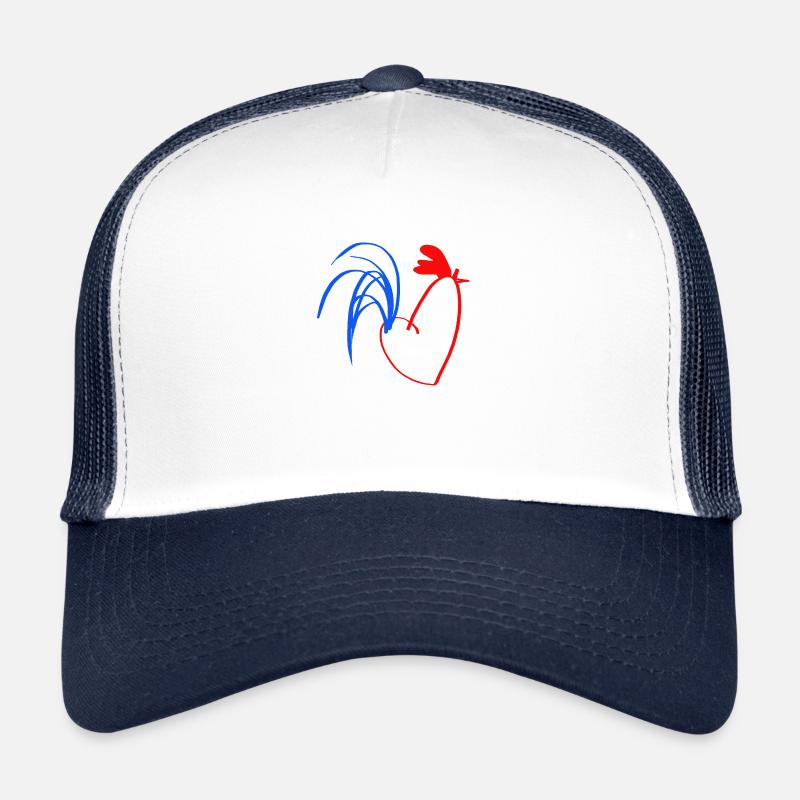 rooster blue white red Trucker Cap