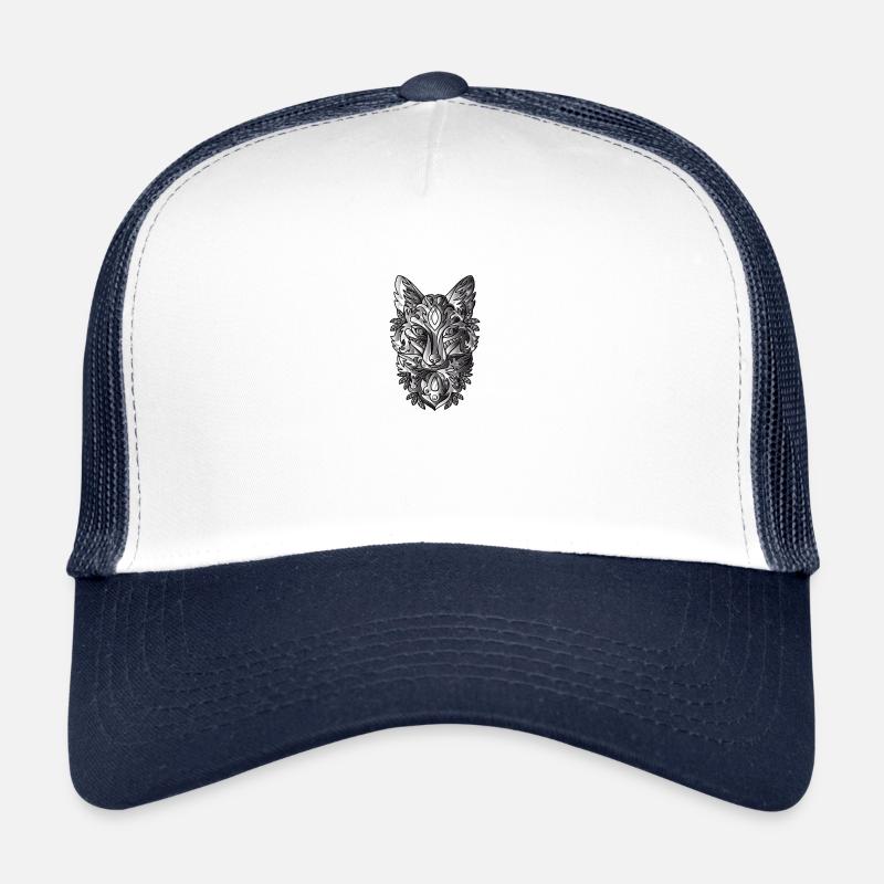 Renard avec Noir Blanc Ombragée Casquette trucker 