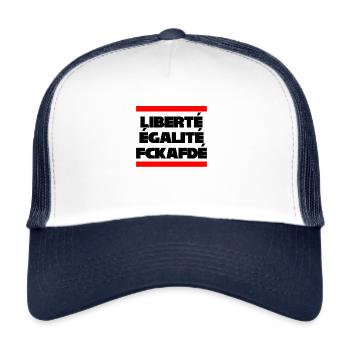 Gegen die AfD - Trucker Cap - Weiß/Navy - Vorne