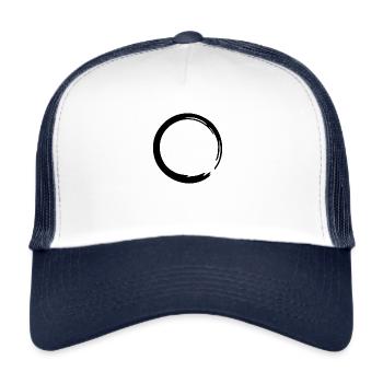 Enso Zen Cercle Méditation Yoga Japon Signes OM - Casquette trucker  - blanc/marine - Devant