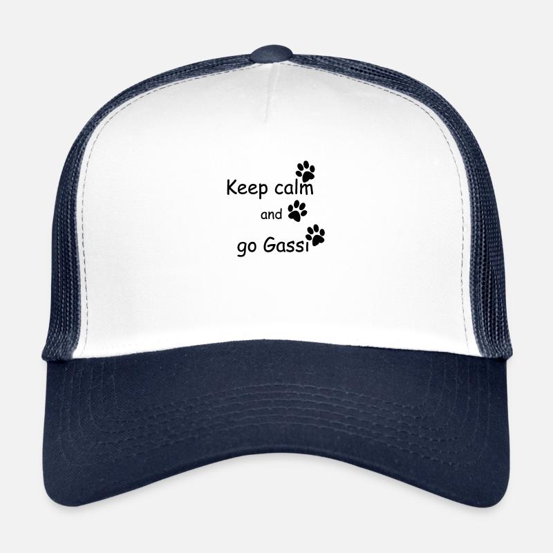 Keep calm and go Gassi Pfoten schwarz Trucker Cap