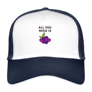 Tout ce dont vous avez besoin est Blueberry Blueberry Blueberry - Casquette trucker  - blanc/marine - Devant
