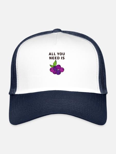 Tout ce dont vous avez besoin est Blueberry Blueberry Blueberry - Casquette trucker  - blanc/marine - Devant