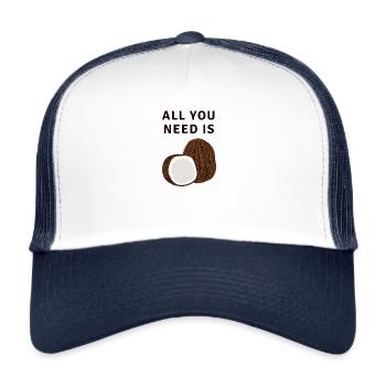 All You Need Is Coconuts Coconut - Trucker Cap - white/navy - Front