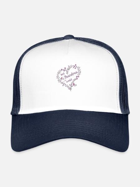 Best Grandma in the World - Gift Idea - Casquette trucker  - blanc/marine - Devant