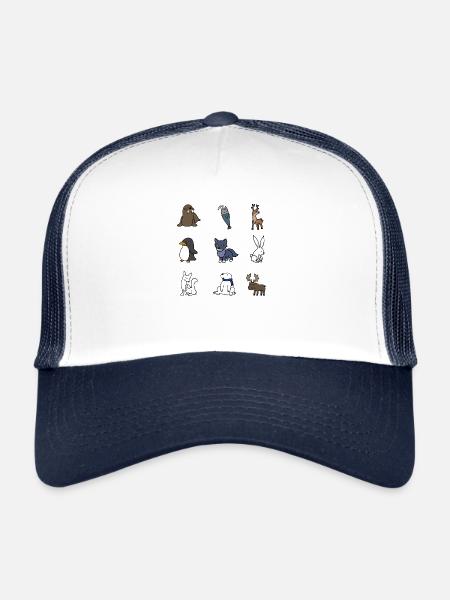 Cute winter animals - Trucker Cap - white/navy - Front