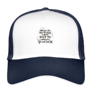 Camino de Santiago. Saint-Jacques. Tee-shirt de randonnée - Casquette trucker  - blanc/marine - Devant