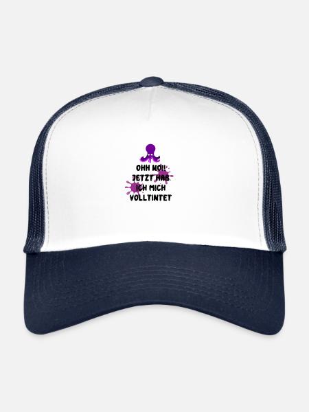 Volltintet !! Funny design for everyone - Trucker Cap - white/navy - Front