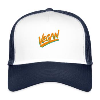 Vegan - Trucker Cap - Weiß/Navy - Vorne