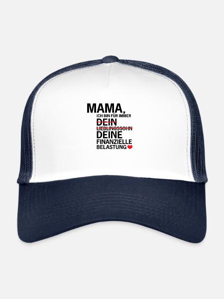 Mama: Finanzielle Belastung - Geschenk - Trucker Cap - Weiß/Navy - Vorne